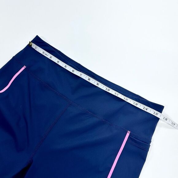 Sweaty Betty zero gravity navy leggings with pink piping 14 - Picture 11 of 13